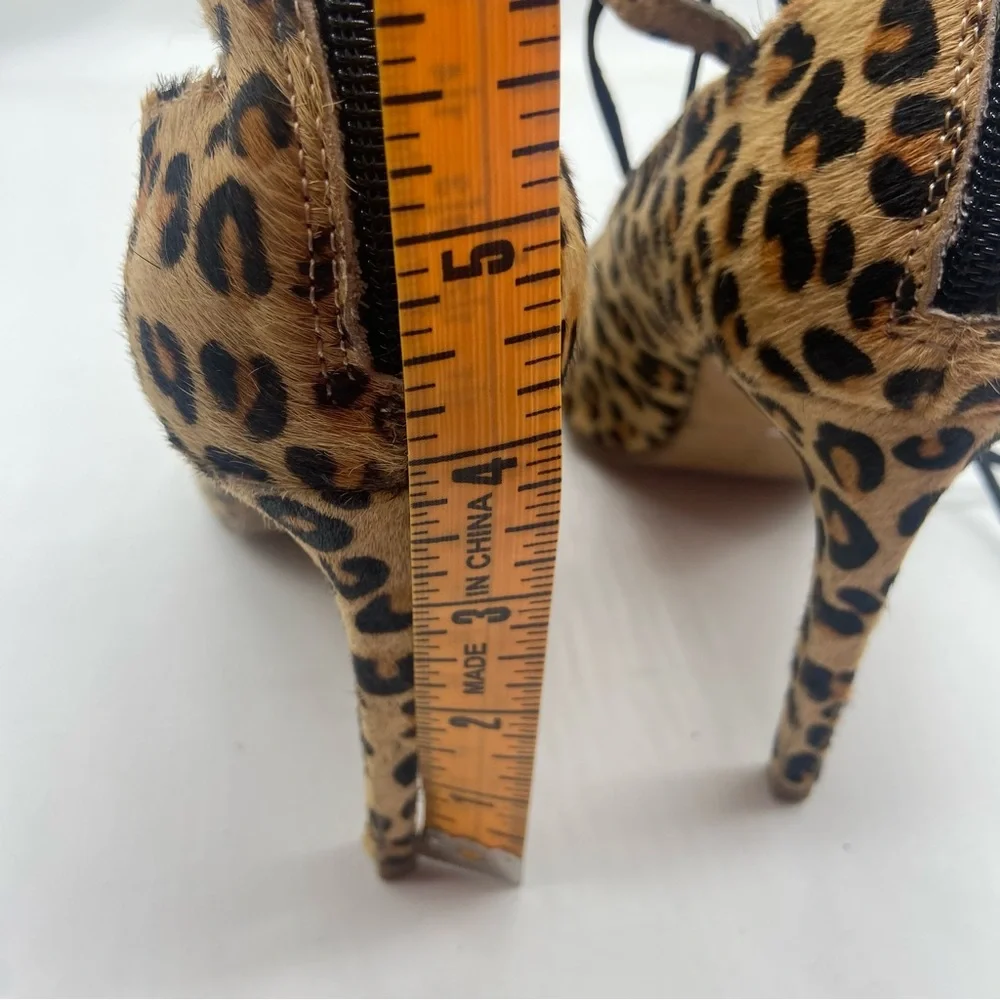 Jeffrey Campbell‎ x Free People Hierro Lace Up Heels Brown Leopard Sz 7